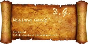 Wieland Gerő névjegykártya